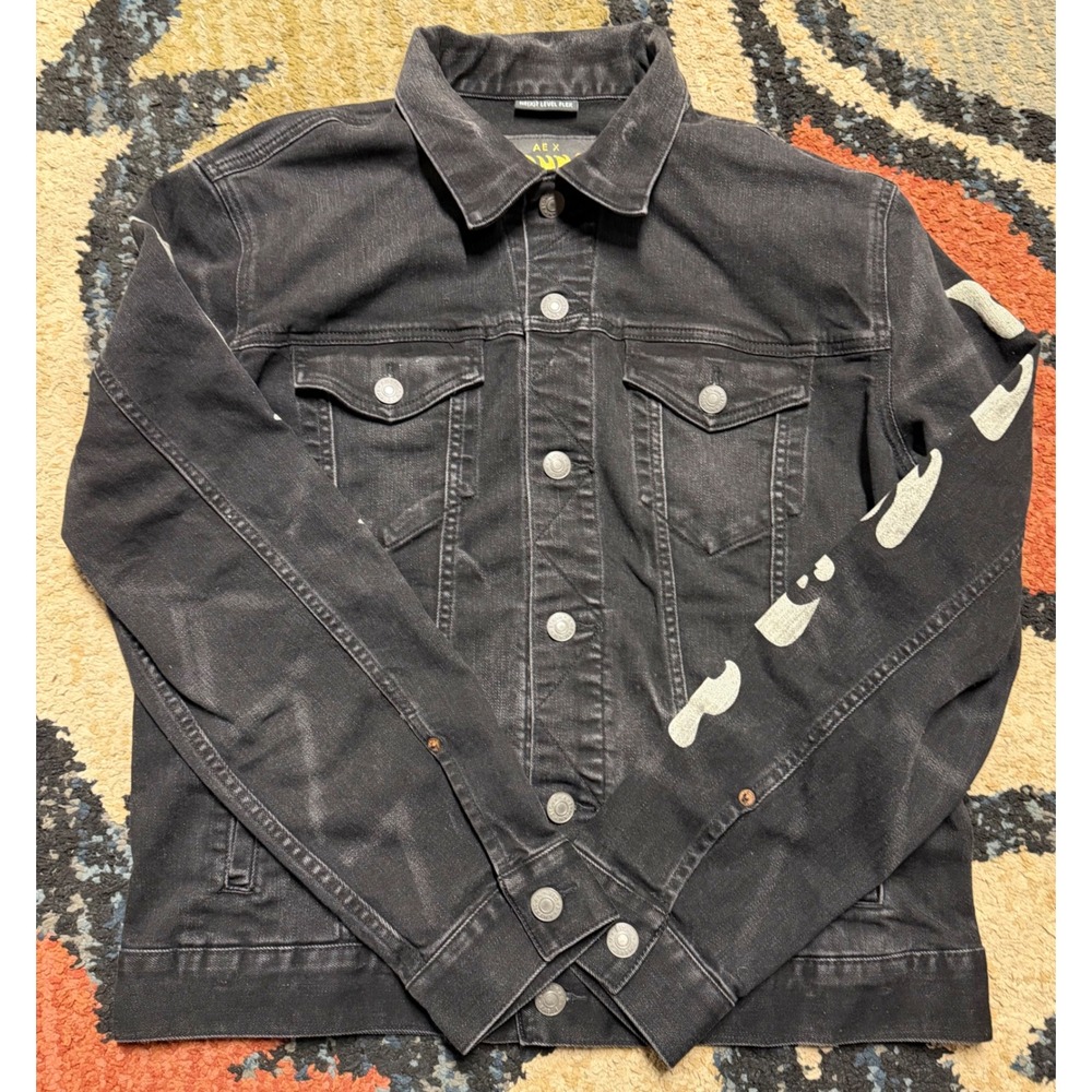 American Eagle x Young Money Denim Jacket Mens Large Black Next Level Flex
